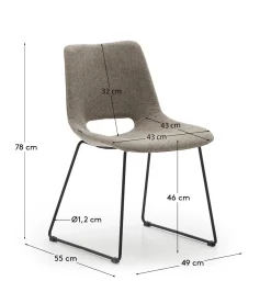 Kave Home Eetkamerstoel Zahara Bruin