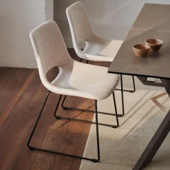 Kave Home Eetkamerstoel Zahara Beige/Zwart