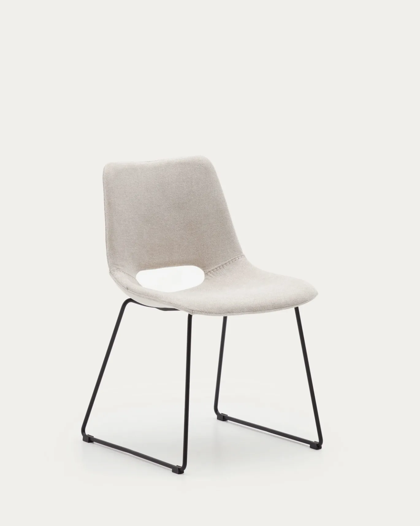 Kave Home Eetkamerstoel Zahara Beige/Zwart