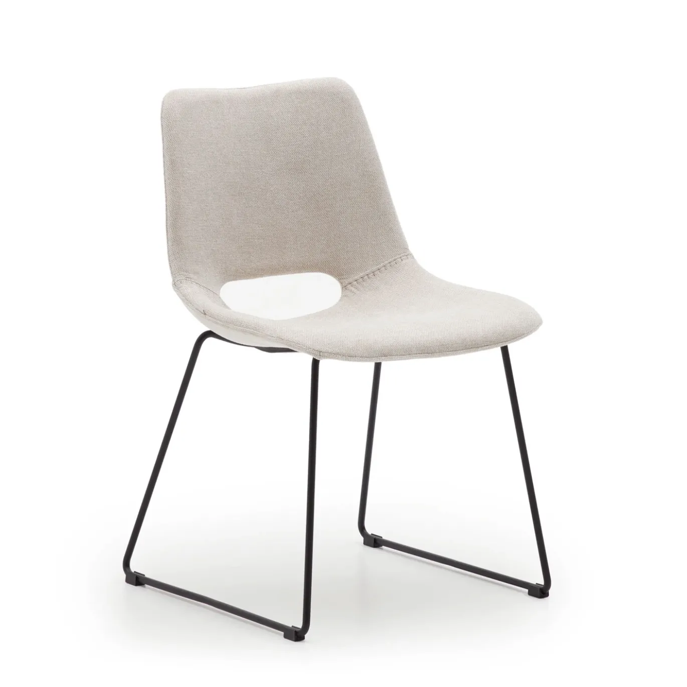 Kave Home Eetkamerstoel Zahara Beige/Zwart