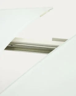 Kave Home Eetkamertafel Vashti Uitschuifbaar Glas Wit 130-190cm