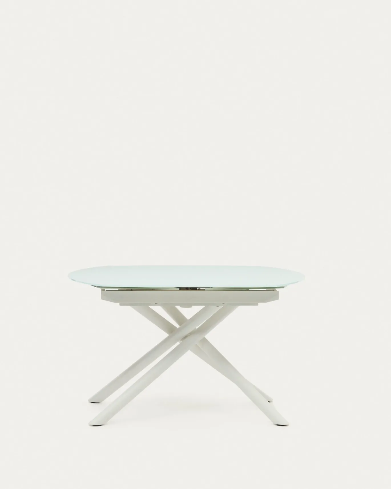 Kave Home Eetkamertafel Vashti Uitschuifbaar Glas Wit 130-190cm
