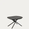 Kave Home Eetkamertafel Vashti Uitschuifbaar Porselein Zwart 130-190cm