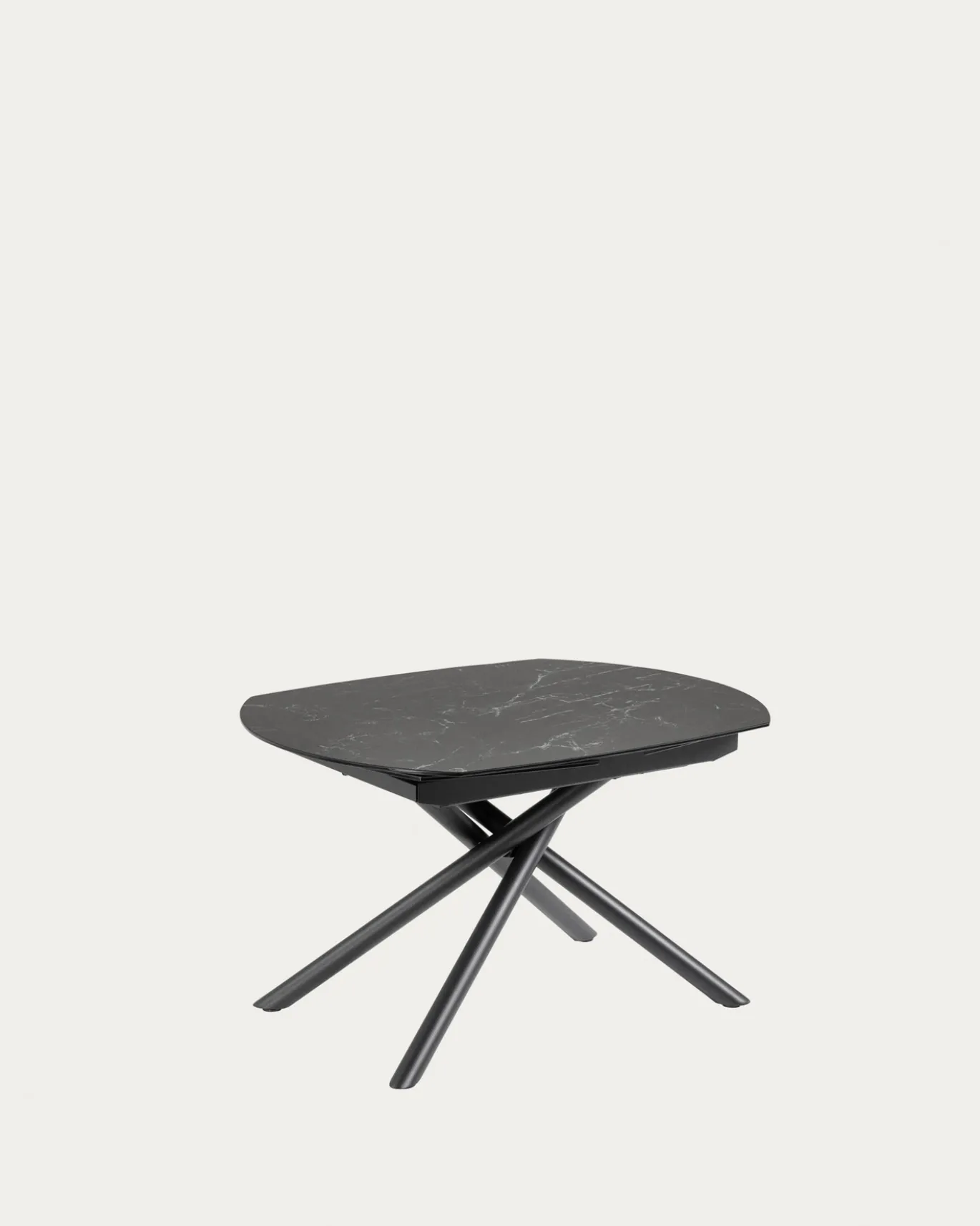 Kave Home Eetkamertafel Vashti Uitschuifbaar Porselein Zwart 130-190cm