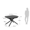 Kave Home Eetkamertafel Vashti Uitschuifbaar Glas Zwart 130-190cm