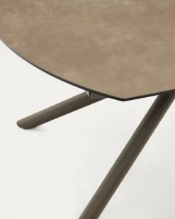 Kave Home Eetkamertafel Vashti Uitschuifbaar Porselein Bruin 130-190cm