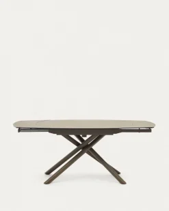 Kave Home Eetkamertafel Vashti Uitschuifbaar Porselein Bruin 130-190cm
