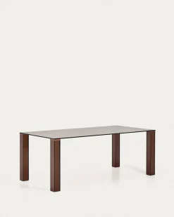 Kave Home Eettafel Adularia Glas Bruin 200cm