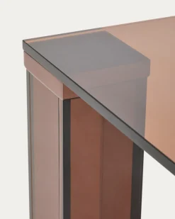 Kave Home Eettafel Adularia Glas Bruin 200cm