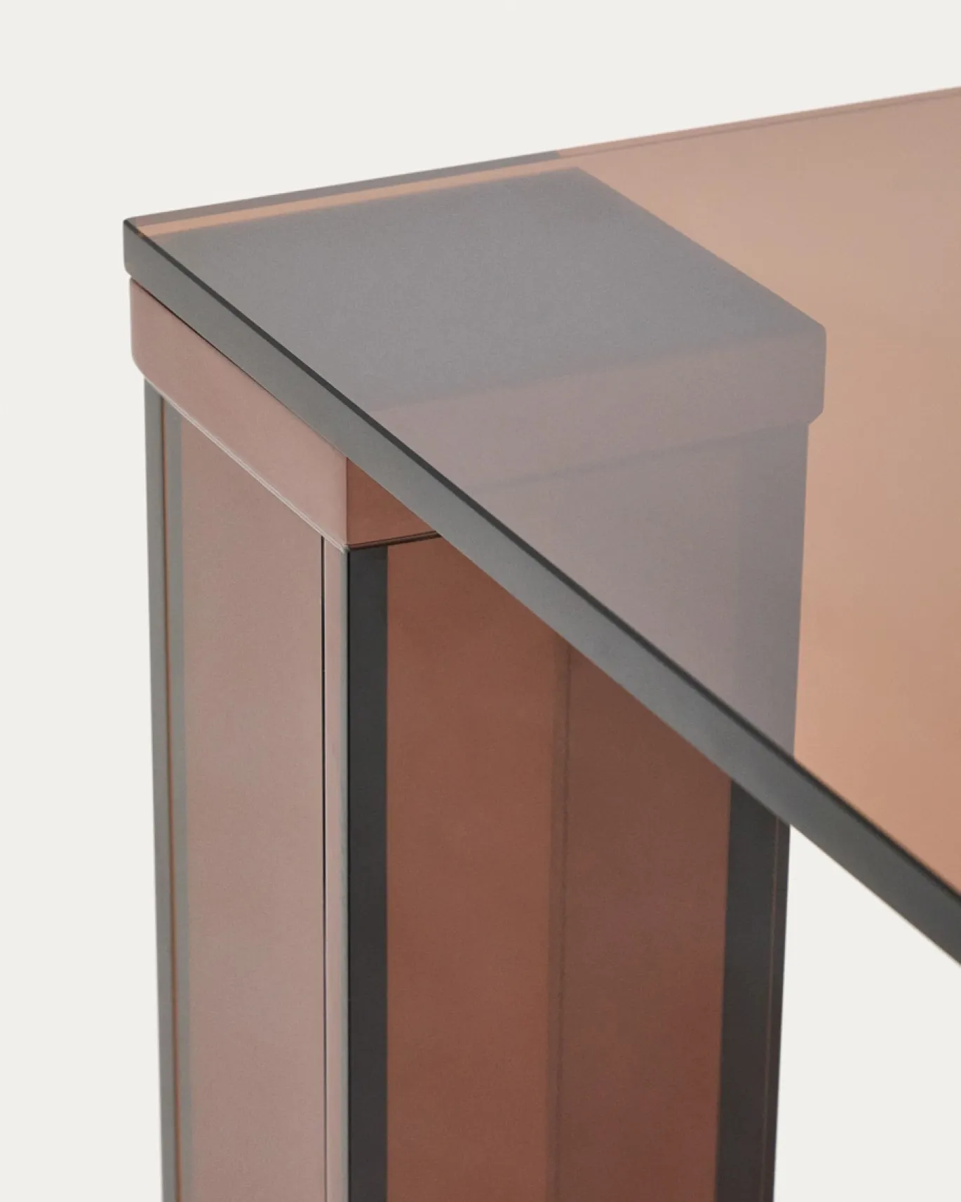 Kave Home Eettafel Adularia Glas Bruin 200cm