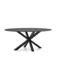 Kave Home Eettafel Argo Ovaal Glas Zwart 200cm