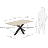 Kave Home Eettafel Argo Witgewassen Eikenhout Zwart 160cm