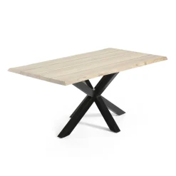 Kave Home Eettafel Argo Witgewassen Eikenhout Zwart 160cm