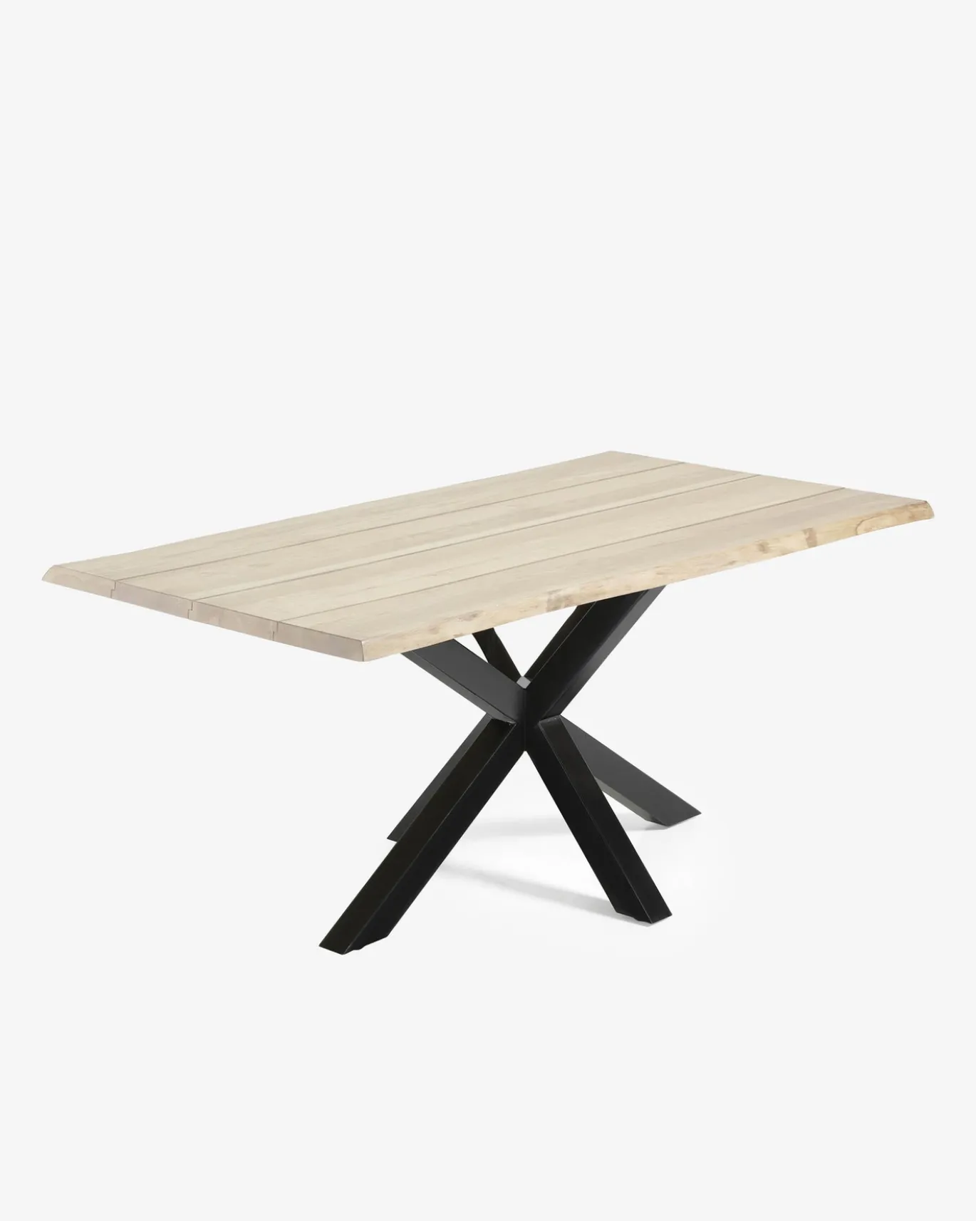Kave Home Eettafel Argo Witgewassen Eikenhout Zwart 160cm