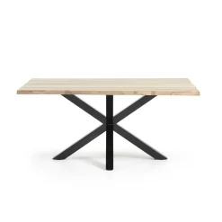 Kave Home Eettafel Argo Witgewassen Eikenhout Zwart 160cm