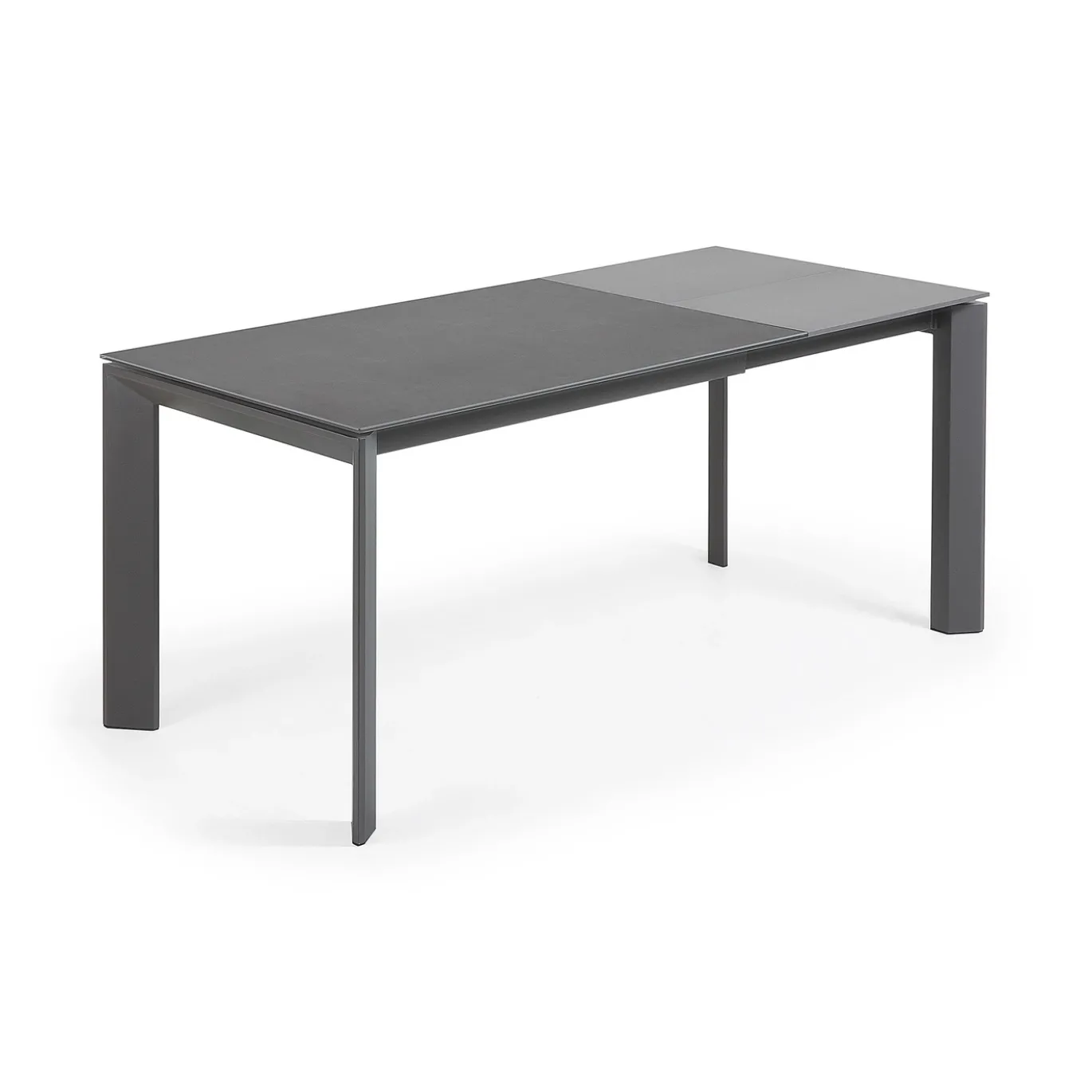 Kave Home Eettafel Axis Uitschuifbaar Antraciet/Donkergrijs 120-180cm