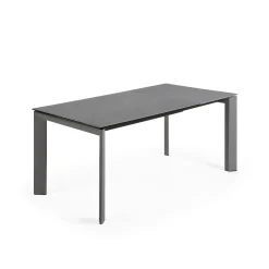 Kave Home Eettafel Axis Uitschuifbaar Antraciet/Donkergrijs 120-180cm
