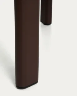 Kave Home Eettafel Erice Ovaal Aluminium Gehard Glas Bruin 180cm
