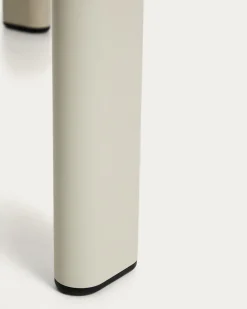 Kave Home Eettafel Erice Ovaal Aluminium Gehard Glas Beige 180cm