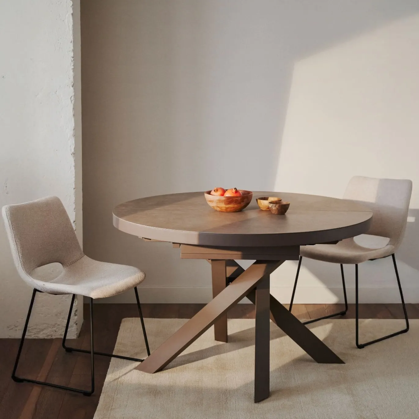 Kave Home Eettafel Vashti Uitschuifbaar Bruin 120-160cm