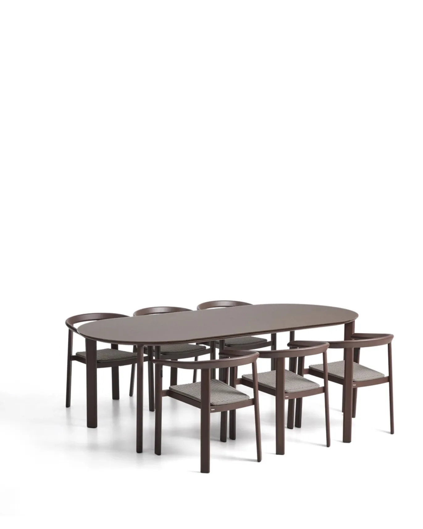 Kave Home Erice Tuinset Aluminium Glas Bruin 230x100cm