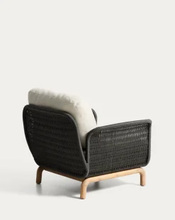 Kave Home Fauteuil Alipa Acaciahout Donkergroen