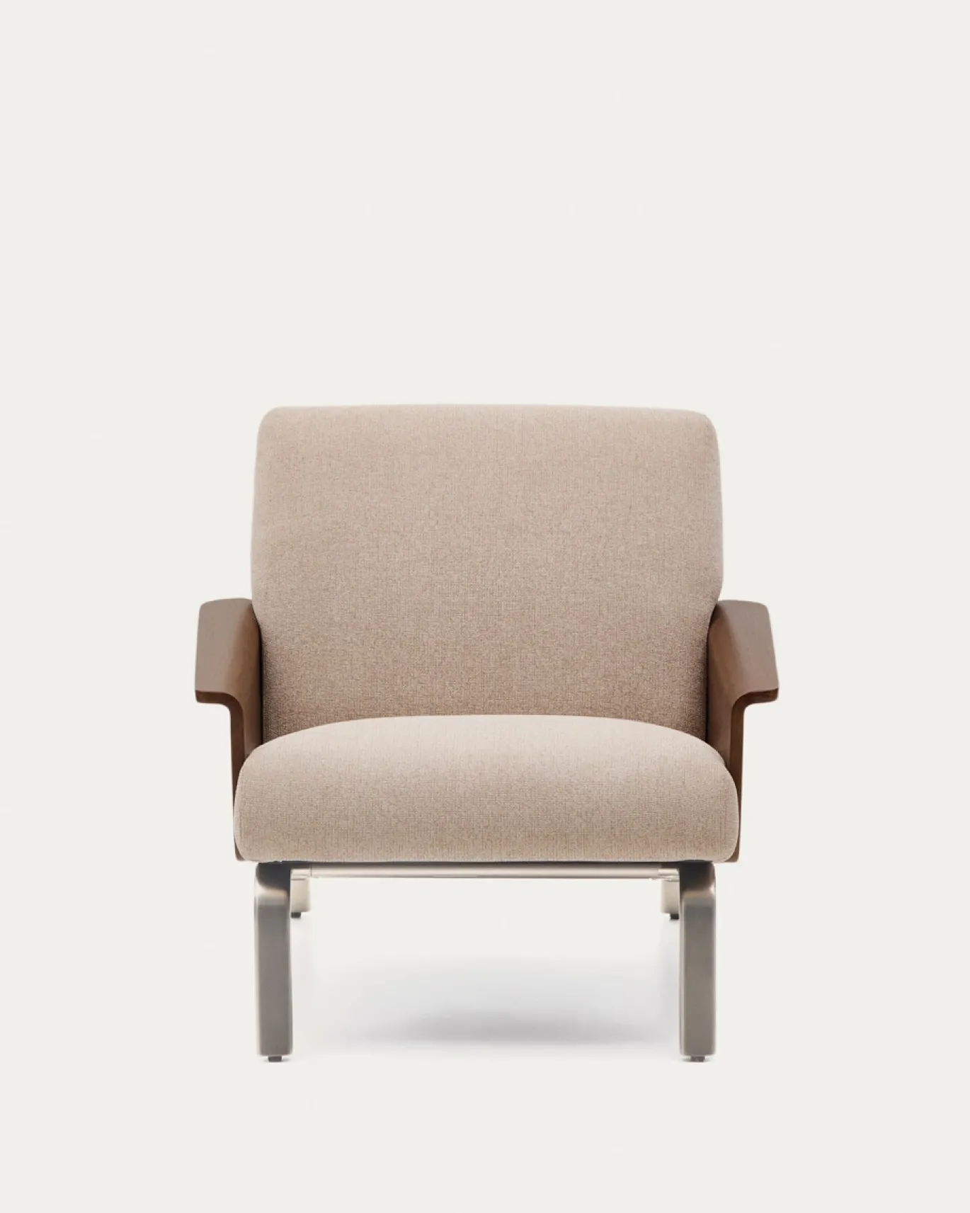 Kave Home Fauteuil Amsen Lichtbruin Walnoot Multiplex