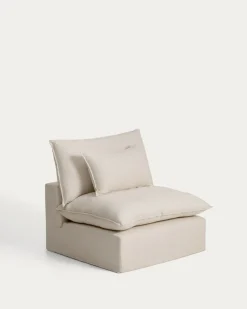 Kave Home Fauteuil Anarela Linnen Beige 110cm