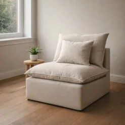 Kave Home Fauteuil Anarela Linnen Beige 90cm