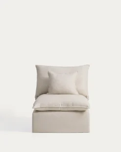 Kave Home Fauteuil Anarela Linnen Beige 90cm