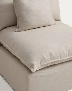 Kave Home Fauteuil Anarela Linnen Beige 90cm