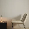 Kave Home Fauteuil Asen Chenille Beige met Zwart Staal