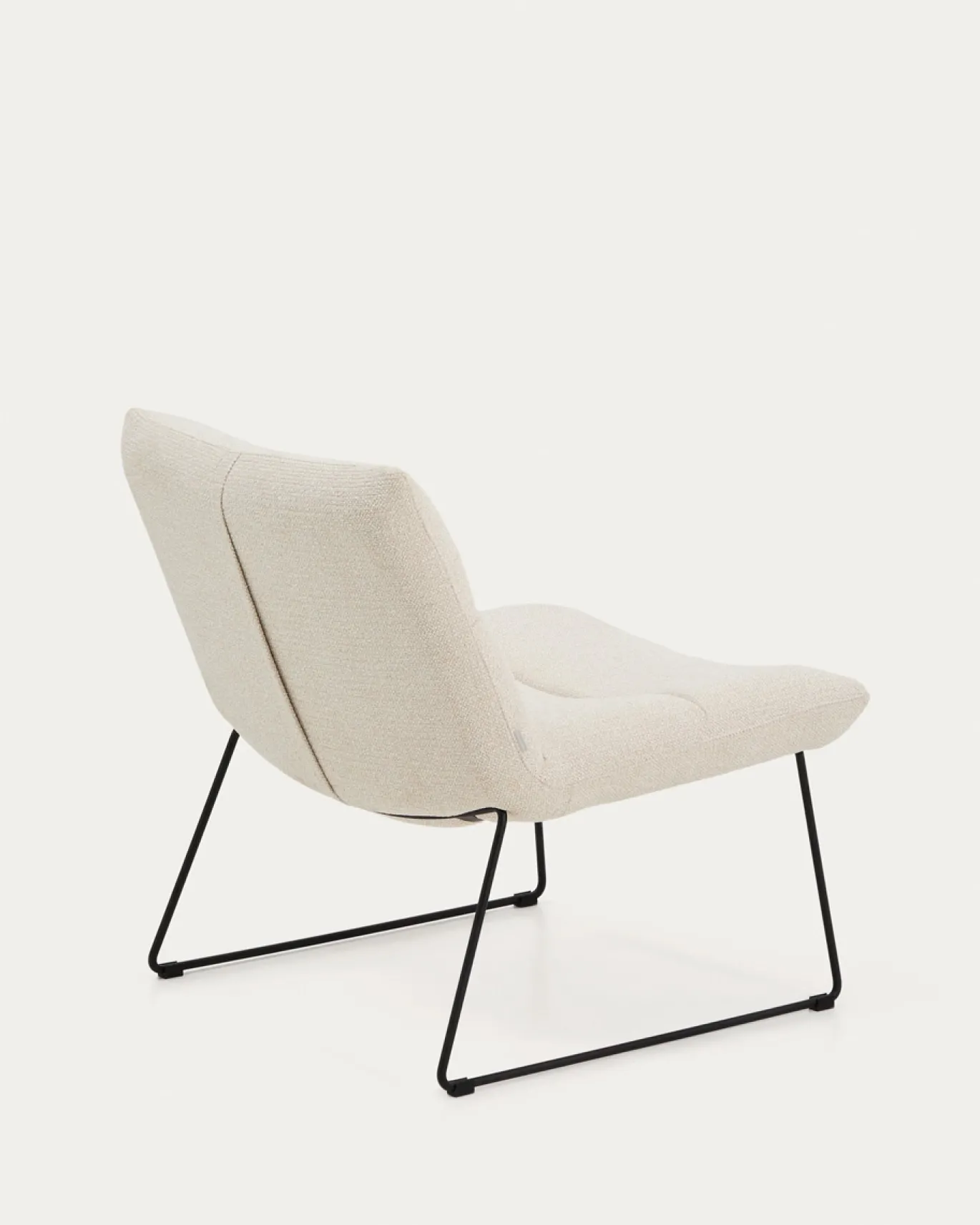 Kave Home Fauteuil Asen Chenille Beige met Zwart Staal
