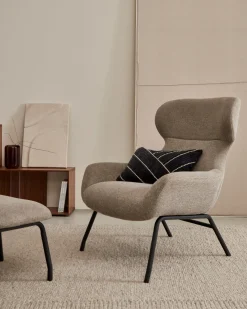 Kave Home Fauteuil Belina Lichtbruin Chenille