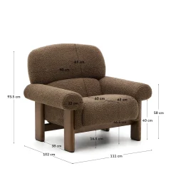 Kave Home Fauteuil Cabana Bouclé Taupe