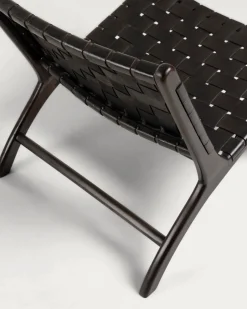Kave Home Fauteuil Calixta Leer Zwart