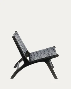 Kave Home Fauteuil Calixta Leer Zwart