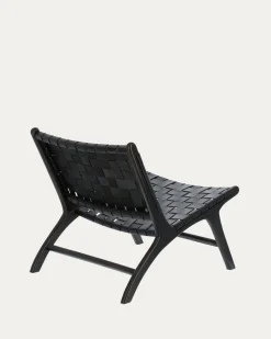 Kave Home Fauteuil Calixta Leer Zwart