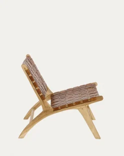 Kave Home Fauteuil Calixta Leer Bruin