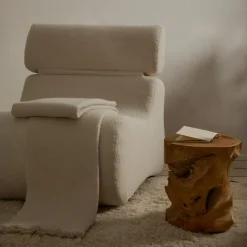 Kave Home Fauteuil Club Bouclé Ecru
