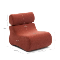 Kave Home Fauteuil Club Terracotta Bouclé