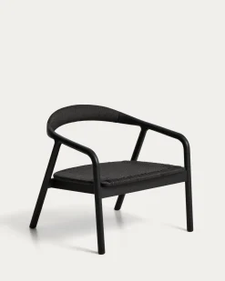 Kave Home Fauteuil Derile Eiken Zwart