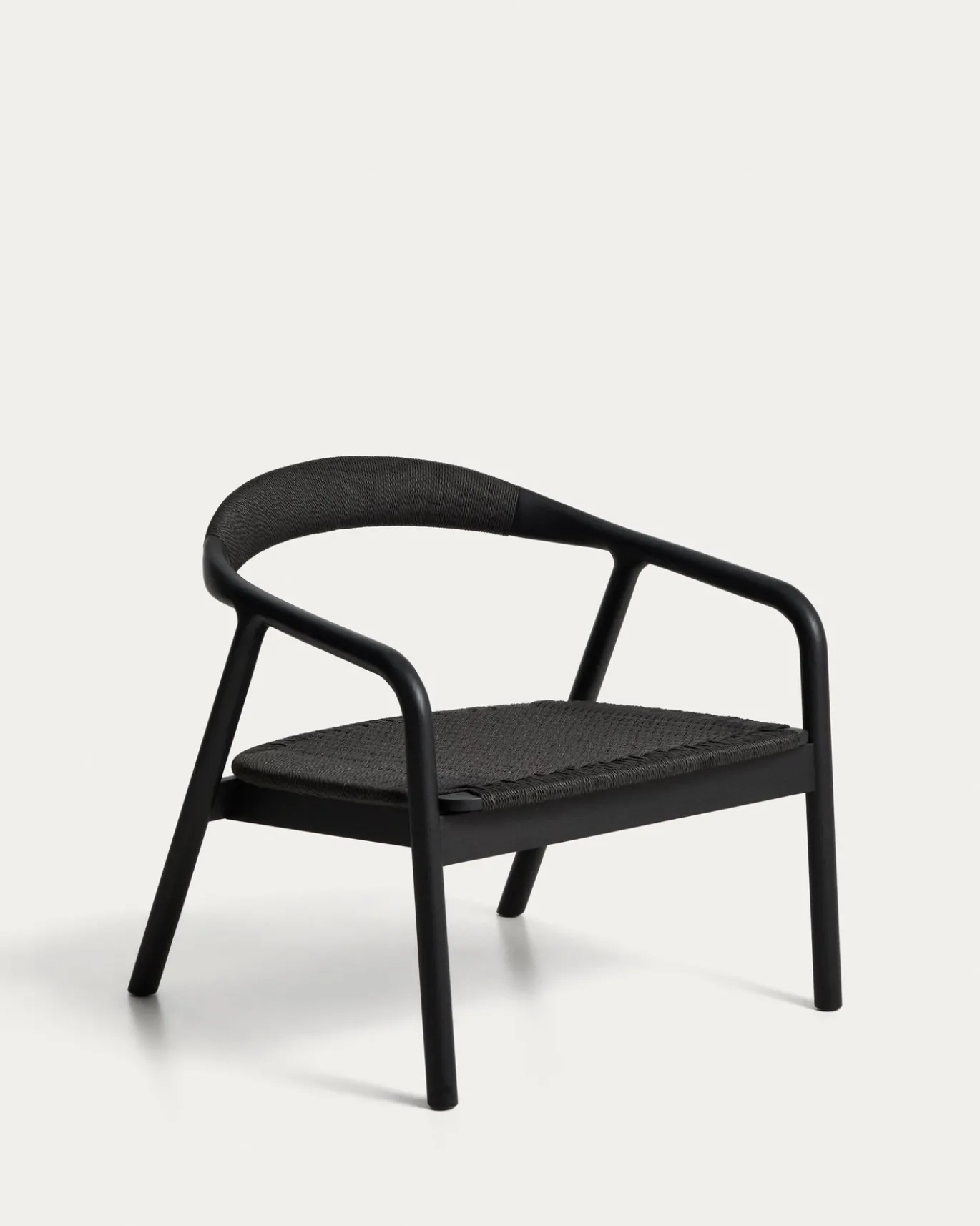Kave Home Fauteuil Derile Eiken Zwart