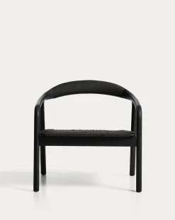 Kave Home Fauteuil Derile Eiken Zwart