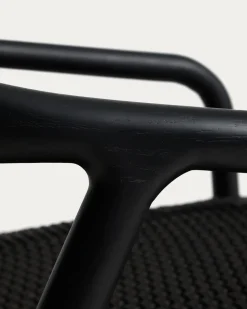 Kave Home Fauteuil Derile Eiken Zwart