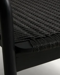 Kave Home Fauteuil Derile Eiken Zwart