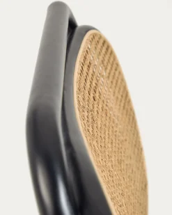 Kave Home Fauteuil Doriane Iepenhout Zwart/Naturel