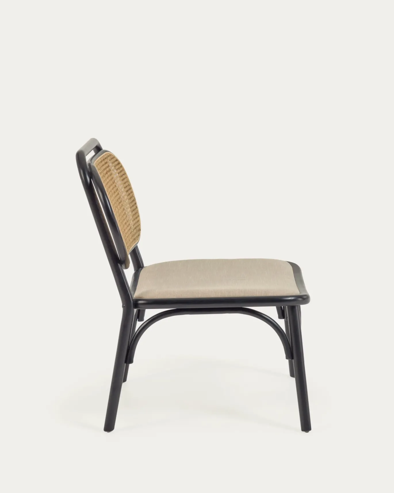 Kave Home Fauteuil Doriane Iepenhout Zwart/Naturel