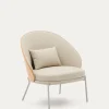 Kave Home Fauteuil Eamy Bruin Kunstleer Essenfineer Naturel
