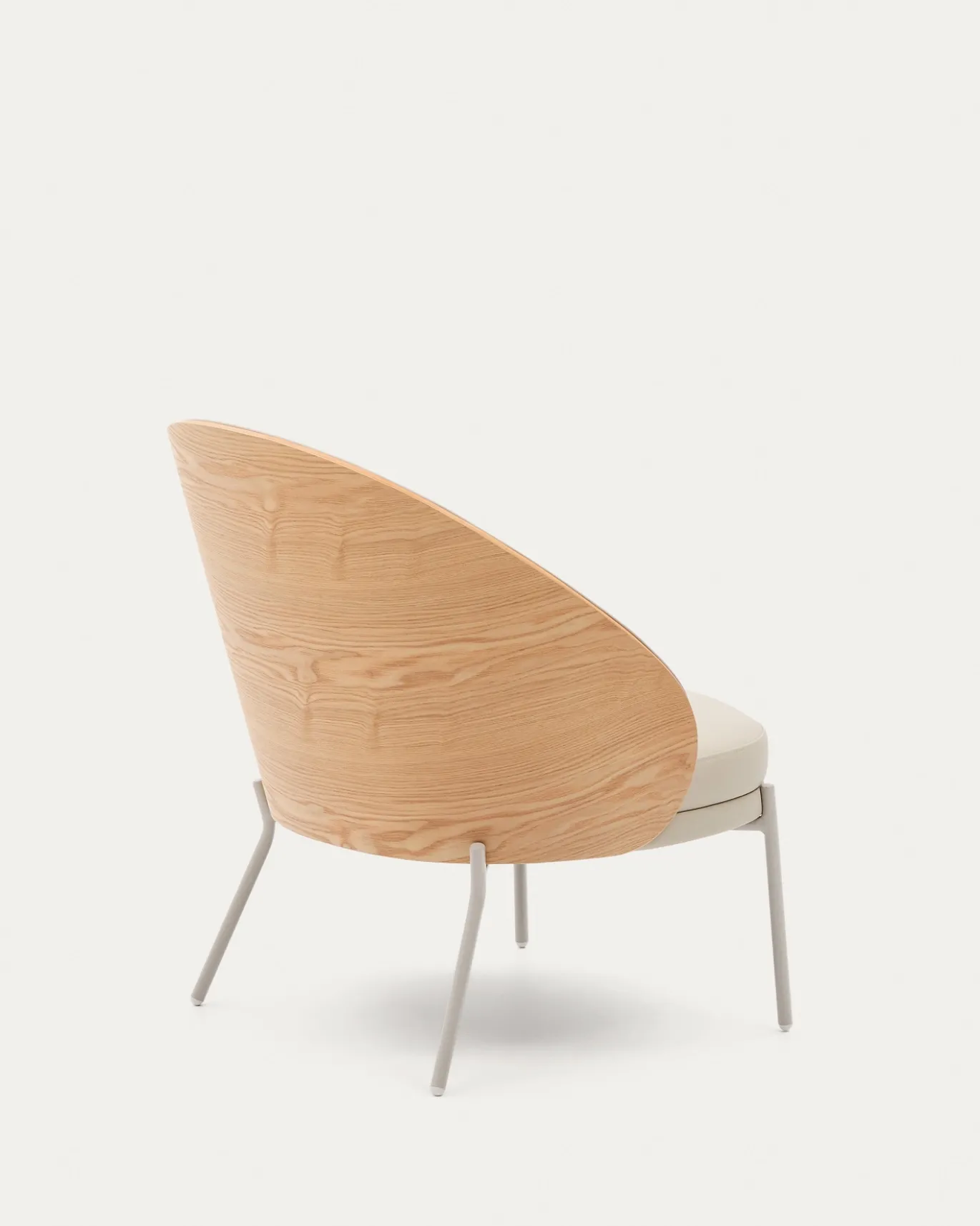 Kave Home Fauteuil Eamy Bruin Kunstleer Essenfineer Naturel